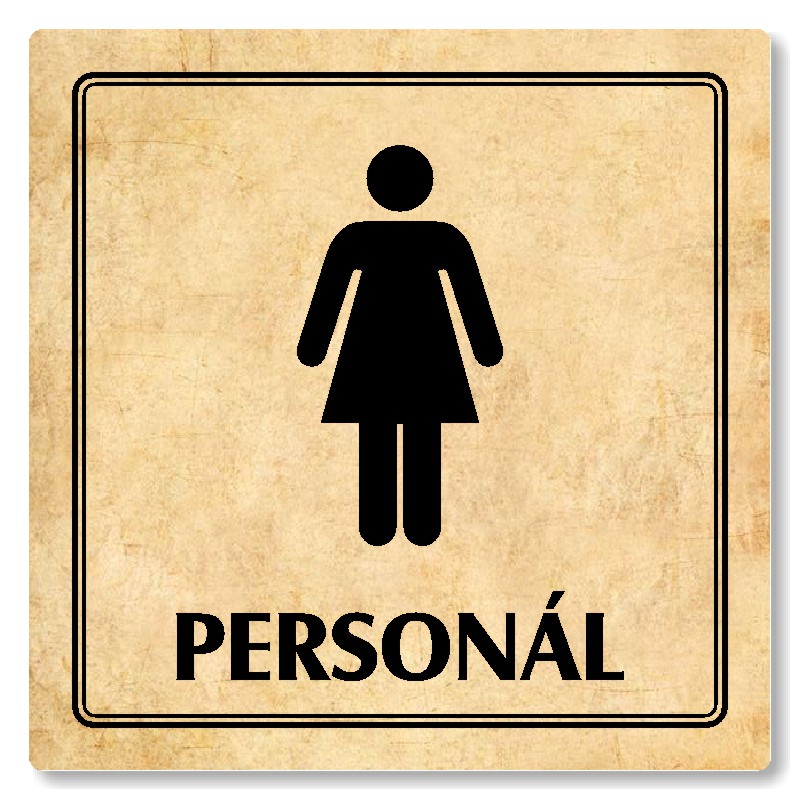 WC ženy personál, 118x118mm, pergamen, Utah